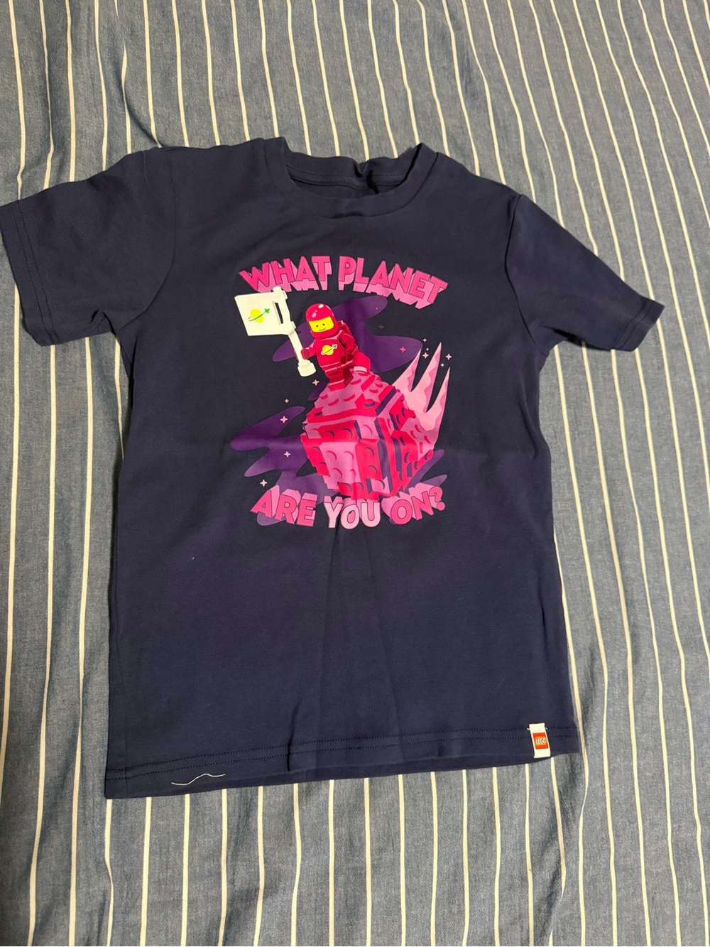 Lego Navy Tee with Pink and Purple Space Graphic